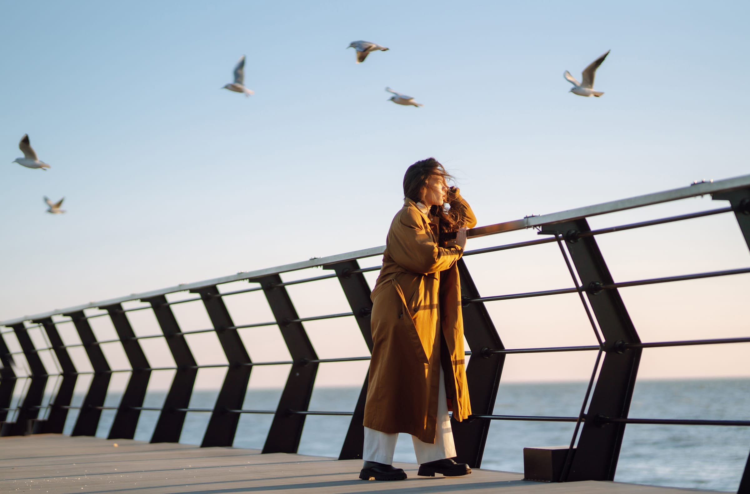 Couple looking out over the water